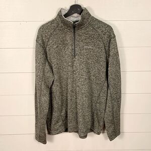 Eddie Bauer Henley zip Heathered grey sweatshirt XL